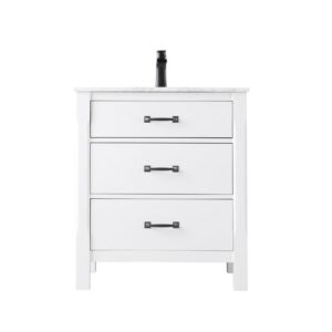 Altair 535030-CA-NM Maribella 30 Inch Single Sink Bathroom Vanity with Carrara White Marble Countertop