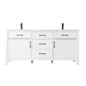 Altair 535072-CA-NM Maribella 72 Inch Double Sink Bathroom Vanity with Carrara White Marble Countertop