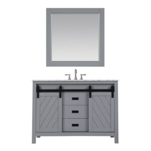 Altair 536048-CA Kinsley 48 Inch Single Sink Bathroom Vanity Set with Carrara White Marble Countertop and Mirror