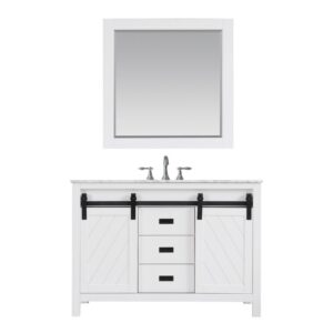 Altair 536048-CA Kinsley 48 Inch Single Sink Bathroom Vanity Set with Carrara White Marble Countertop and Mirror