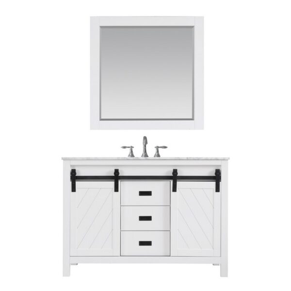 Altair 536048-CA Kinsley 48 Inch Single Sink Bathroom Vanity Set with Carrara White Marble Countertop and Mirror