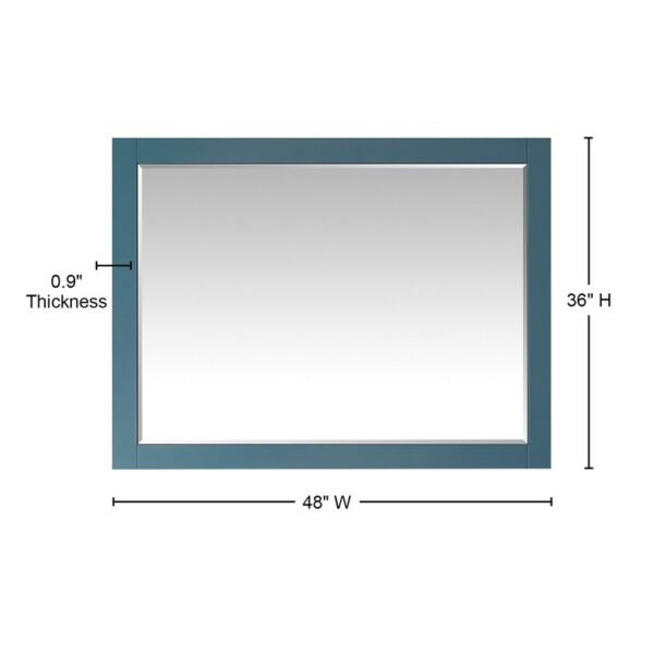 Altair 541048-MIR-RG Sutton 48 Inch Rectangular Bathroom Wood Framed Wall Mirror - Royal Green