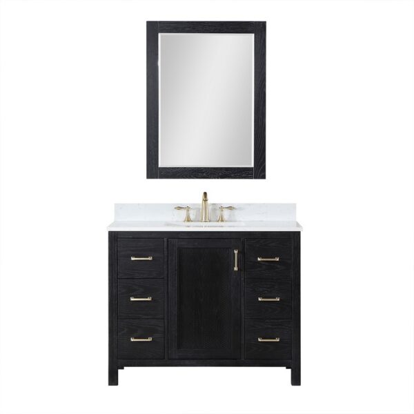 Altair 542042-AW Hadiya 42 Inch Single Sink Bathroom Vanity with Carrara White Composite Stone Countertop