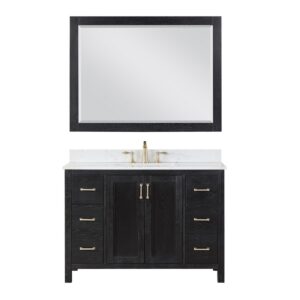 Altair 542048-AW Hadiya 48 Inch Single Sink Bathroom Vanity with Carrara White Composite Stone Countertop