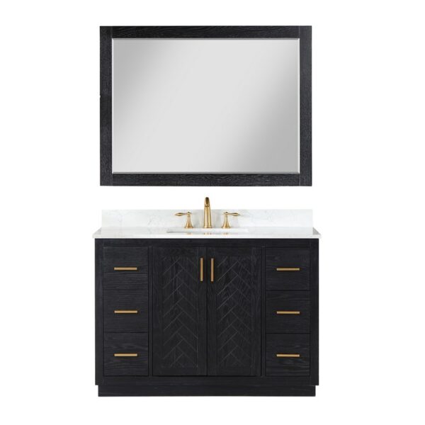 Altair 543048-GW Gazsi 48 Inch Single Sink Bathroom Vanity with Grain White Composite Stone Countertop