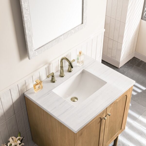 James Martin 545-V30-LNO-3AF Laurent 30 Inch Light Natural Oak Single Sink Vanity with 3 cm Arctic Fall Top