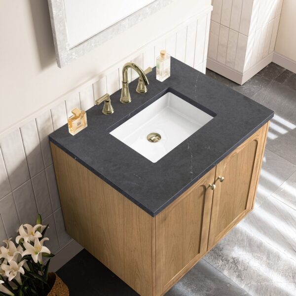 James Martin 545-V30-LNO-3CSP Laurent 30 Inch Light Natural Oak Single Sink Vanity with 3 cm Charcoal Soapstone Top