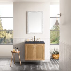 James Martin 545-V30-LNO-3CSP Laurent 30 Inch Light Natural Oak Single Sink Vanity with 3 cm Charcoal Soapstone Top