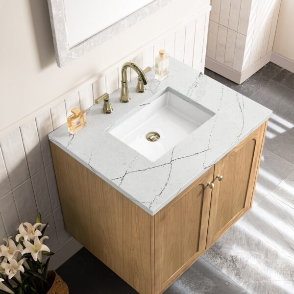 James Martin 545-V30-LNO-3ENC Laurent 30 Inch Light Natural Oak Single Sink Vanity with 3 cm Ethereal Noctis Top