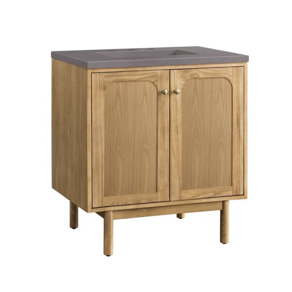 James Martin 545-V30-LNO-3GEX Laurent 30 Inch Light Natural Oak Single Sink Vanity with 3 cm Grey Expo Top