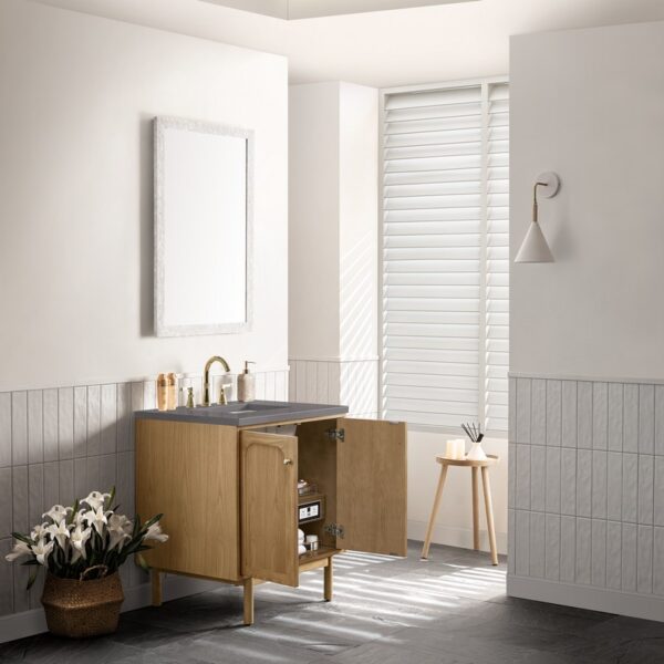 James Martin 545-V30-LNO-3GEX Laurent 30 Inch Light Natural Oak Single Sink Vanity with 3 cm Grey Expo Top