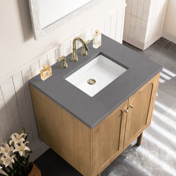 James Martin 545-V30-LNO-3GEX Laurent 30 Inch Light Natural Oak Single Sink Vanity with 3 cm Grey Expo Top