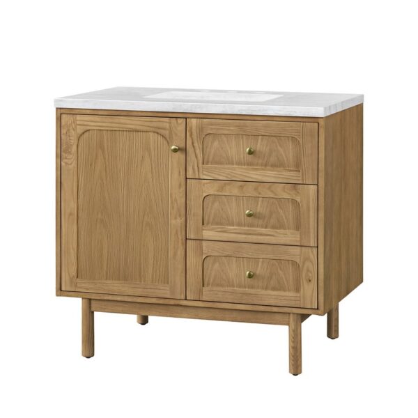 James Martin 545-V36-LNO-3AF Laurent 36 Inch Light Natural Oak Single Sink Vanity with 3 cm Arctic Fall Top