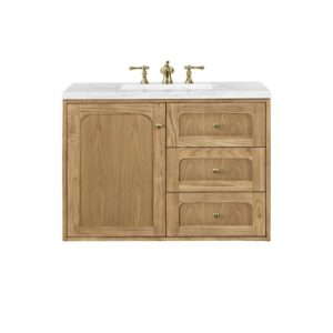 James Martin 545-V36-LNO-3AF Laurent 36 Inch Light Natural Oak Single Sink Vanity with 3 cm Arctic Fall Top