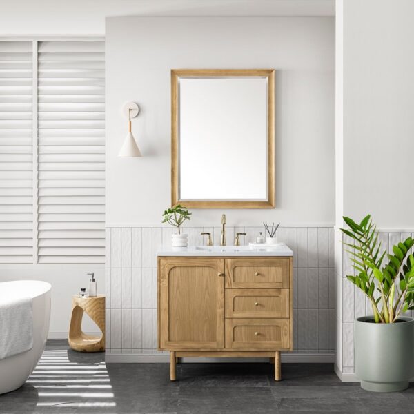 James Martin 545-V36-LNO-3AF Laurent 36 Inch Light Natural Oak Single Sink Vanity with 3 cm Arctic Fall Top