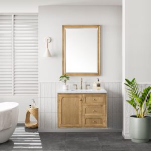 James Martin 545-V36-LNO-3AF Laurent 36 Inch Light Natural Oak Single Sink Vanity with 3 cm Arctic Fall Top