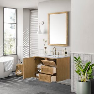 James Martin 545-V36-LNO-3AF Laurent 36 Inch Light Natural Oak Single Sink Vanity with 3 cm Arctic Fall Top