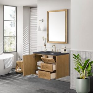 James Martin 545-V36-LNO-3CSP Laurent 36 Inch Light Natural Oak Single Sink Vanity with 3 cm Charcoal Soapstone Top