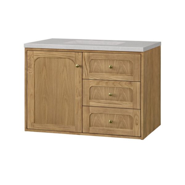 James Martin 545-V36-LNO-3ESR Laurent 36 Inch Light Natural Oak Single Sink Vanity with 3 cm Eternal Serena Top