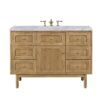 James Martin 545-V48-LNO-3CAR Laurent 48 Inch Light Natural Oak Single Sink Vanity with 3 cm Carrara Marble Top