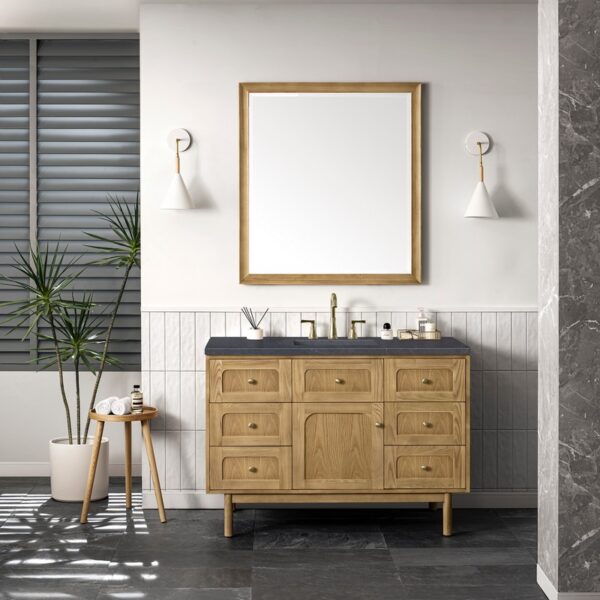 James Martin 545-V48-LNO-3CSP Laurent 48 Inch Light Natural Oak Single Sink Vanity with 3 cm Charcoal Soapstone Top