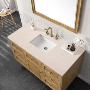 James Martin 545-V48-LNO-3EMR Laurent 48 Inch Light Natural Oak Single Sink Vanity with 3 cm Eternal Marfil Top