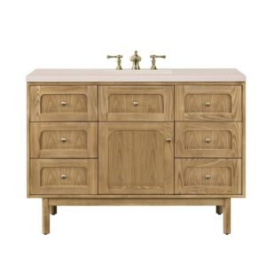 James Martin 545-V48-LNO-3EMR Laurent 48 Inch Light Natural Oak Single Sink Vanity with 3 cm Eternal Marfil Top