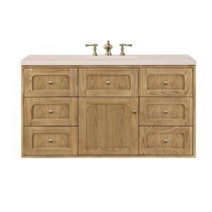 James Martin 545-V48-LNO-3EMR Laurent 48 Inch Light Natural Oak Single Sink Vanity with 3 cm Eternal Marfil Top