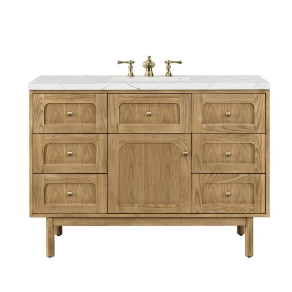 James Martin 545-V48-LNO-3ENC Laurent 48 Inch Light Natural Oak Single Sink Vanity with 3 cm Ethereal Noctis Top