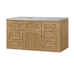 James Martin 545-V48-LNO-3ESR Laurent 48 Inch Light Natural Oak Single Sink Vanity with 3 cm Eternal Serena Top