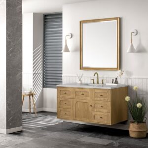 James Martin 545-V48-LNO-3ESR Laurent 48 Inch Light Natural Oak Single Sink Vanity with 3 cm Eternal Serena Top