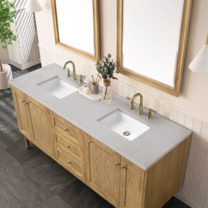 James Martin 545-V72-LNO-3ESR Laurent 72 Inch Light Natural Oak Double Sink Vanity with 3 cm Eternal Serena Top