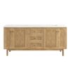 James Martin 545-V72-LNO-3WZ Laurent 72 Inch Double Vanity in Light Natural Oak with 3cm White Zeus Top