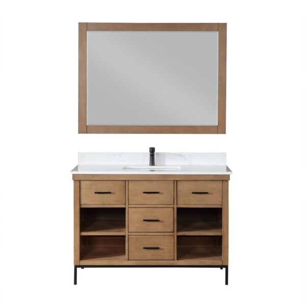 Altair 545048-AW Kesia 48 Inch Single Sink Bathroom Vanity with Carrara White Composite Stone Countertop