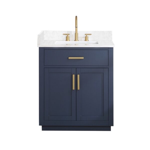 Altair 557030-GW-NM Gavino 29 1/4 Inch Single Bathroom Vanity with White Composite Stone Countertop without Mirror