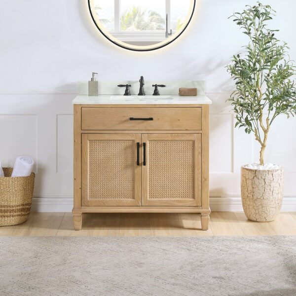 Altair 560036-CAB-WF-NM Solana 35 1/4 Inch Single Sink Bathroom Vanity Cabinet Only in Weathered Fir