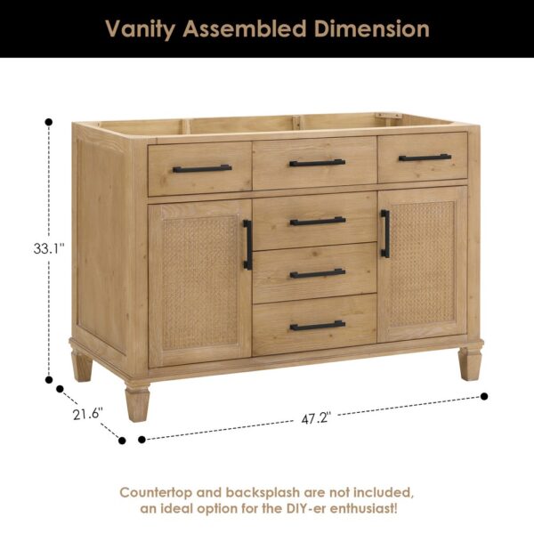 Altair 560048-CAB-WF-NM Solana 47 1/4 Inch Single Sink Bathroom Vanity Cabinet Only in Weathered Fir