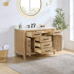 Altair 560048-CAB-WF-NM Solana 47 1/4 Inch Single Sink Bathroom Vanity Cabinet Only in Weathered Fir