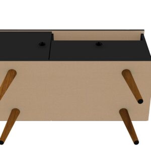 Manhattan Comfort Tribeca 35.43 Mid-Century Modern TV Stand with Solid Wood Legs in Black