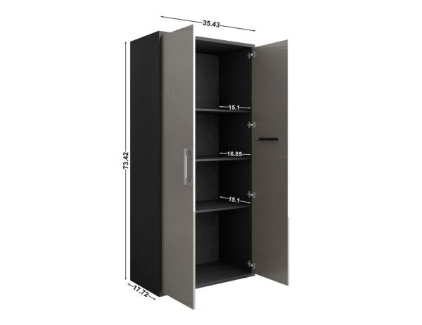 Manhattan Comfort Eiffel 6-Piece Garage Storage Set in Matte Black and Grey