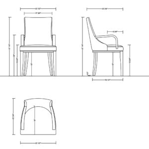 Manhattan Comfort Shubert 6-Piece Modern Faux Leather and Velvet Dining Chair Set in Light Grey