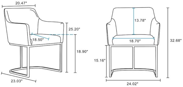 Manhattan Comfort Modern Serena 6 Piece Dining Set Upholstered in Leatherette with Steel Legs in Light Grey