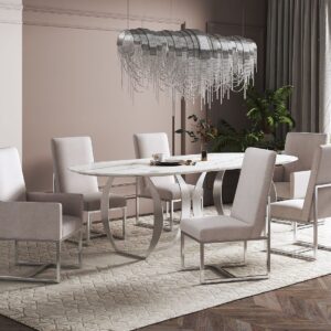 Manhattan Comfort Element Champagne Dining Chairs (Set of 8)