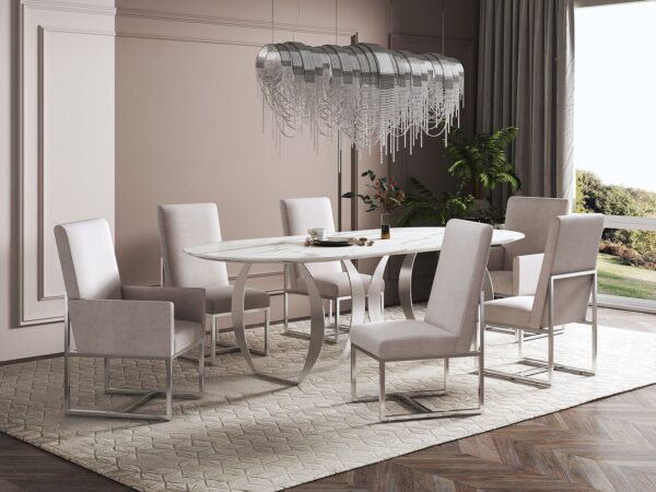 Manhattan Comfort Element Champagne Dining Chairs (Set of 8)