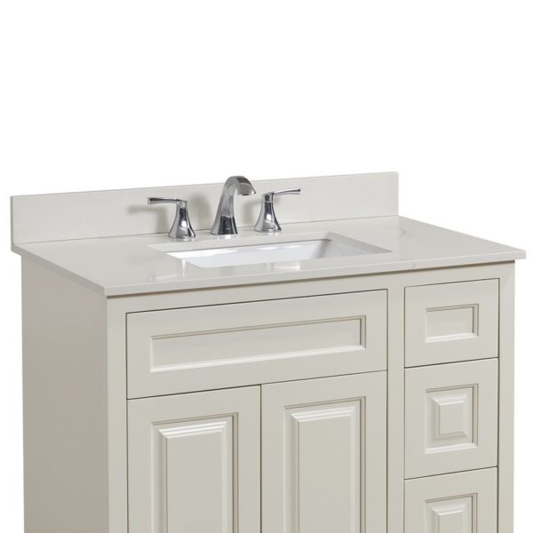 Altair 61037-CTP-MW Belluno 37 Inch Single Bathroom Vanity Top in Milano White with Ceramic Rectangle Undermount Sink