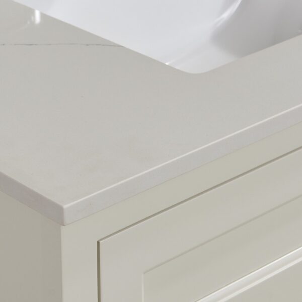 Altair 61037-CTP-MW Belluno 37 Inch Single Bathroom Vanity Top in Milano White with Ceramic Rectangle Undermount Sink