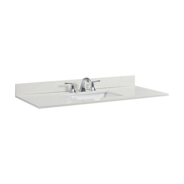 Altair 61049-CTP-MW Belluno 49 Inch Single Bathroom Vanity Top in Milano White with Ceramic Rectangle Undermount Sink