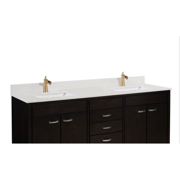 Altair 61SF73-MW-CTP Belluno 73 Inch Stone effects Vanity Top in Milano White with White Sink