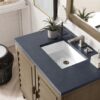 James Martin 620-V36-WW-3CSP Portland 36 Inch Single Vanity in Whitewashed Walnut with 3 cm Charcoal Soapstone Quartz Top with Sink