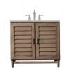 James Martin 620-V36-WW-3ESR Portland 36 Inch Single Vanity Whitewashed Walnut with 3 CM Eternal Serena Quartz Top